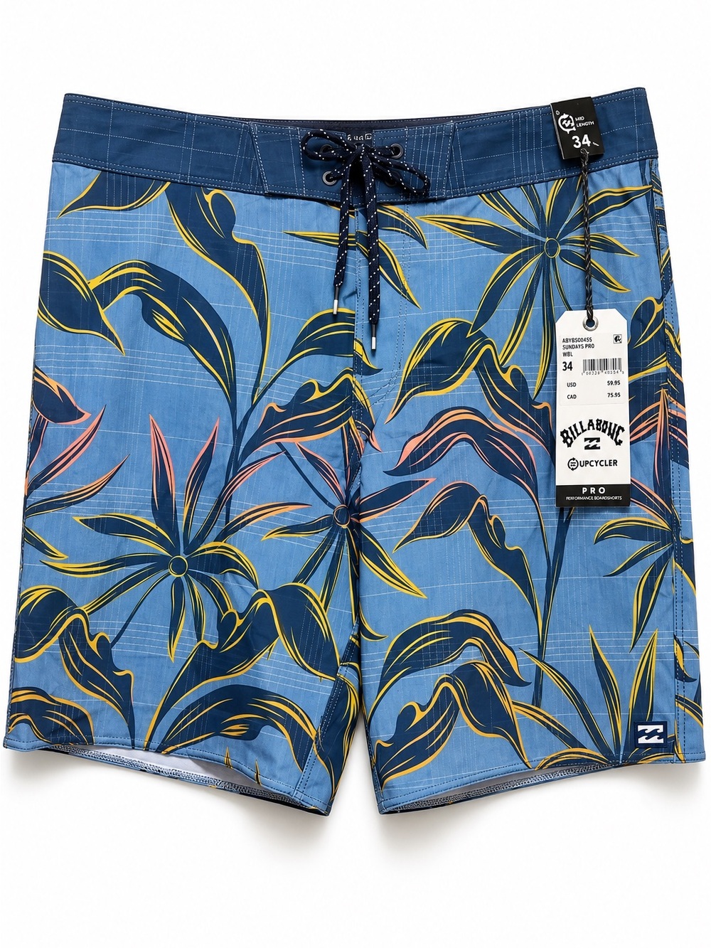 Billabong Sundays Pro Men’s Boardshorts Size 34 Blue Tropical 19” NWT
